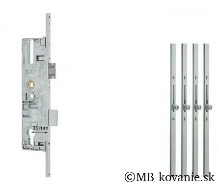 ROTO dverový zámok viacbodový ovládaný kľučkou 4 valčeky - 16-92-8