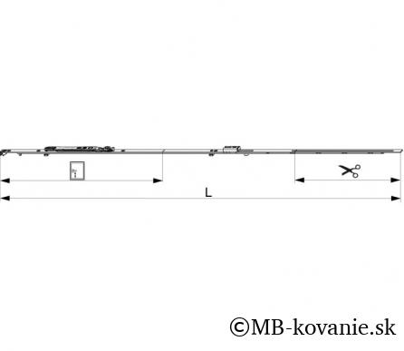 MACO  štulpová prevodovka do 16mm drážky pre FFH 661-840 mm MULTI-MATIC
