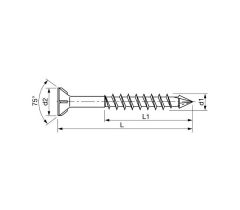 Skrutka SPAX-M  3,5x45 do dreva so zapustenou hlavou a čiastočným závitom Torx 15