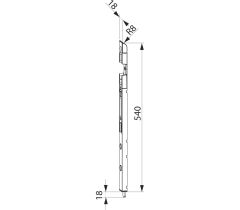 MACO dverová zástrč na vchodové dvere 540 mm - Strieborná