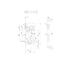 Zadlabávací zámok GEGE 121 PZW, DM 50, štulp 250 x 18 x 3 mm - Strieborná