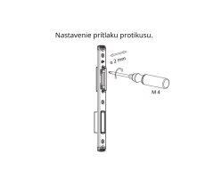 FUHR Dverový protikus pre dvojkrídlové dvere 16 mm