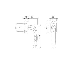 Okenná kľučka Atlanta Secustic 7/32-42mm (Vario Fit) - Bronzová