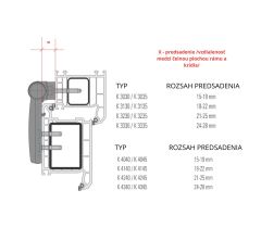 Dverový záves 3D K4045  pre plastové dvere zlatý dub sada 3 kusov - SIKU - Bronzová