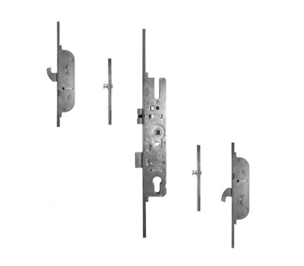 MACO dverový zámok MACO Z-TS  2xháky  + 2 i.S. ovládaný kľúčom, 16-92-08 - Strieborná, 35