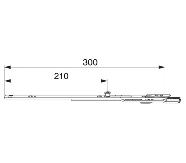 MACO ukončenie dverového zámku 300x16 mm - Strieborná